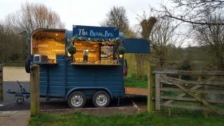 Mobile bar, The Brew Box, with a fully loaded fridge of beverages